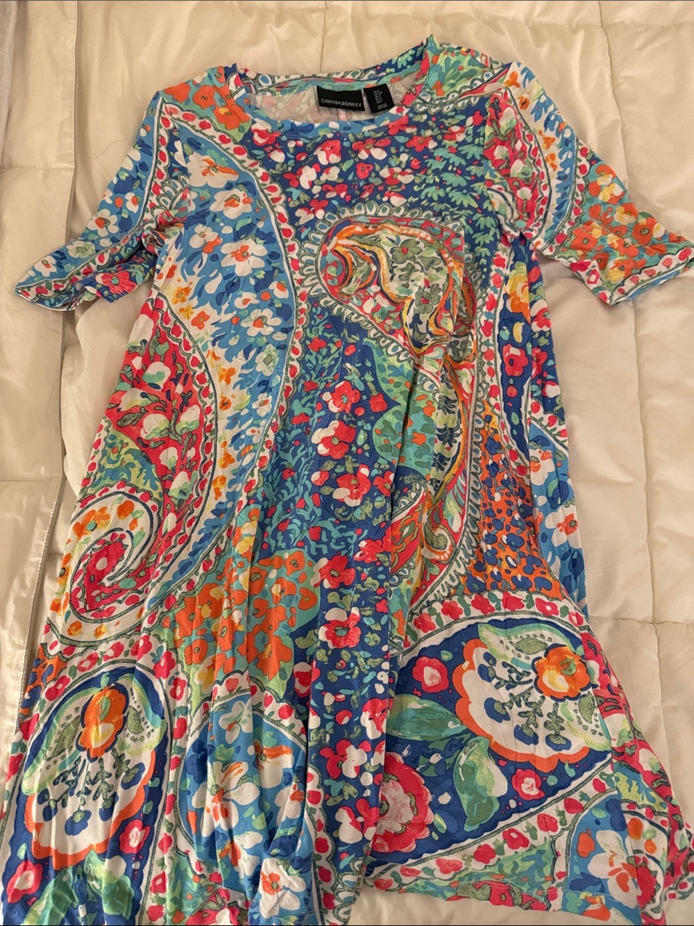 Cynthia Rowley Multicolor Paisley & Floral Mini Dress